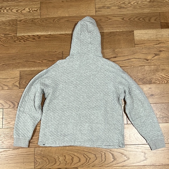 Light Gray Textured + Patterned Hoodie with Adjustable String - Picture 3 of 3